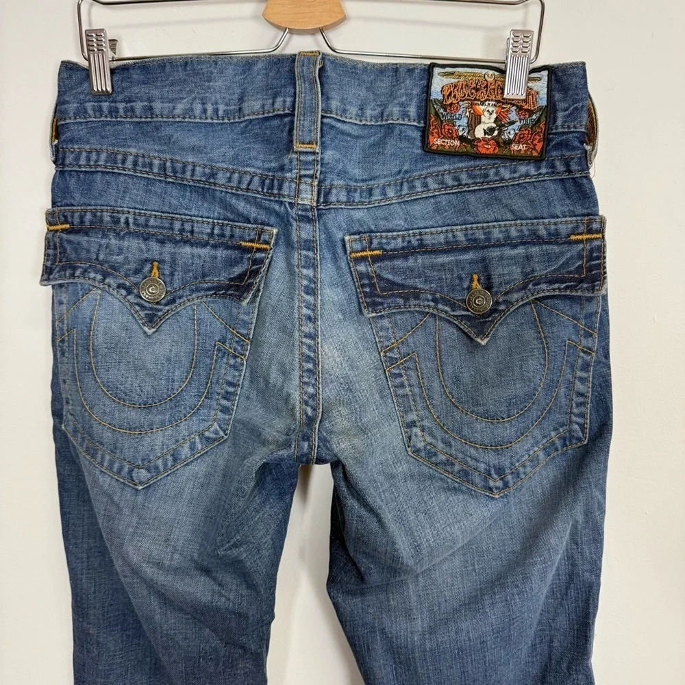 True Religion Jeans Mens 30 Blue Cotton Denim Embroidered Tag Made in USA